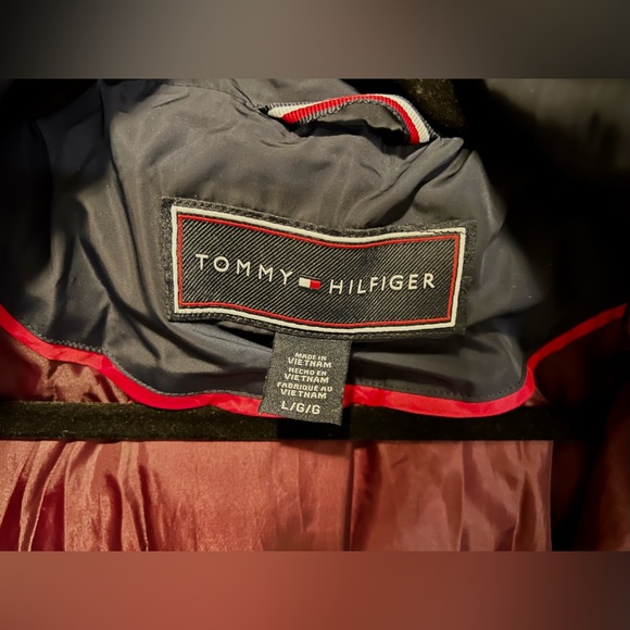 Tommy Hilfiger Puffer Coat Women’s Large - Blue Jacket - Detachable Fur Hood - Picture 4 of 6